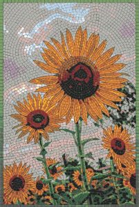 Vibrant Sunflower Mosaic Art – 60×90 cm