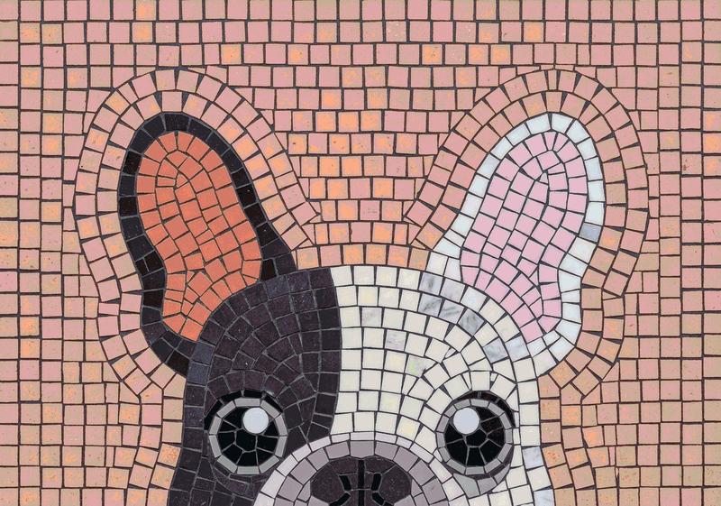 French Bulldog Mosaic Art - Cute Dog Portrait