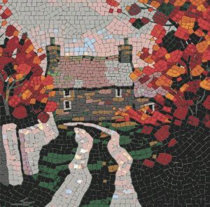 Autumn House Mosaic Art – 60×60 cm