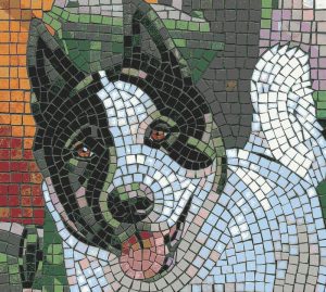 Happy Dog Mosaic Art – Colorful Portrait