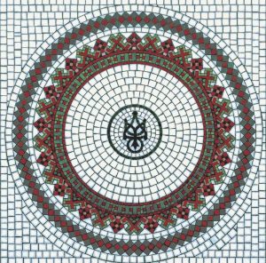 Geometric Circular Mosaic Art – Traditional Style