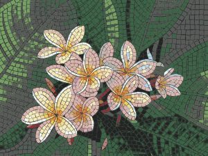 Tropical Plumeria Mosaic Art