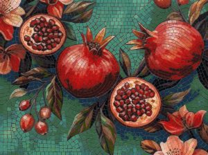 Pomegranate Harvest Mosaic Art