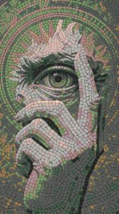 Surreal Mosaic Portrait: The Gaze