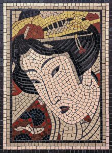 Elegant Woman Mosaic Portrait – 25×34 cm