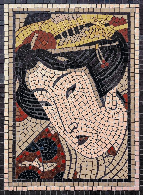 Elegant Woman Mosaic Portrait - 25x34 cm