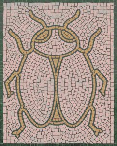 Golden Beetle Mosaic Art – 16×20 cm
