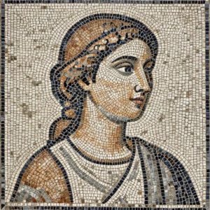 Classical Woman Mosaic Portrait – Opus Tessellatum