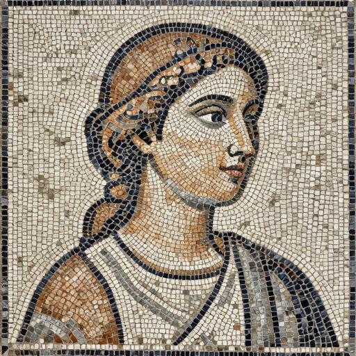 Classical Woman Mosaic Portrait - Opus Tessellatum