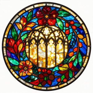 Christmas Wreath Stained Glass Mosaic Tabletop