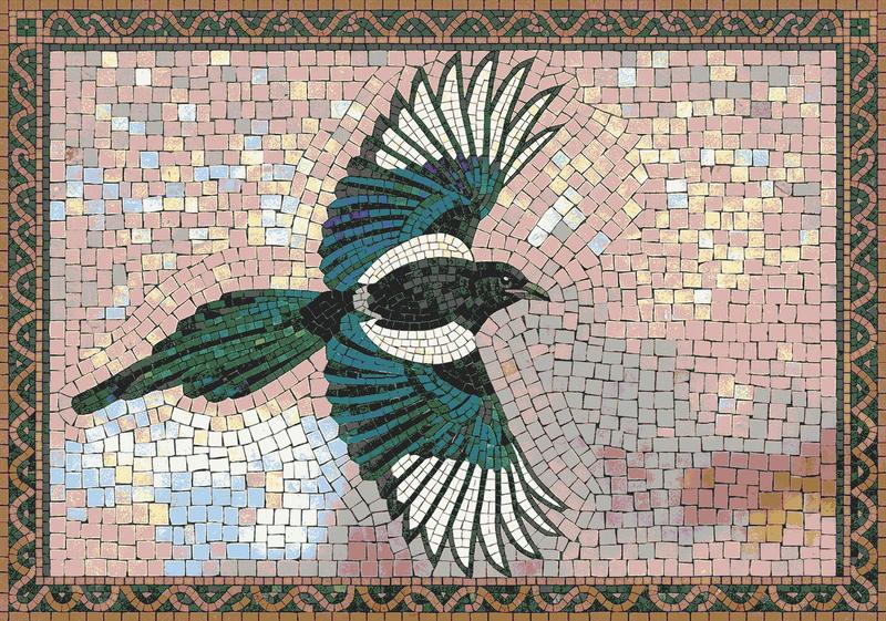 Flying Bird Mosaic Art - Pastel Background