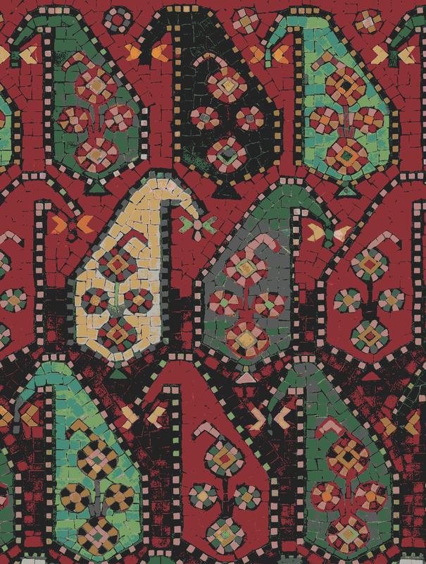 Traditional Paisley Pattern Mosaic Art