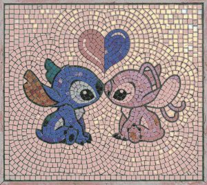 Romantic Alien Couple Mosaic Art