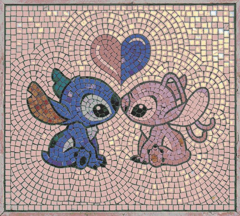 Romantic Alien Couple Mosaic Art
