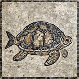 Handcrafted Sea Turtle Mosaic Art – Opus Tessellatum