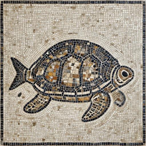Handcrafted Sea Turtle Mosaic Art - Opus Tessellatum