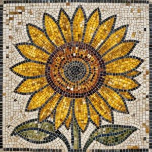 Sunflower Mosaic Art – Opus Tessellatum Style