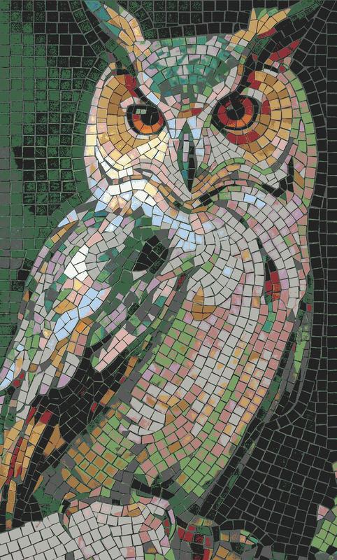 Majestic Owl Mosaic Art - 60x99 cm
