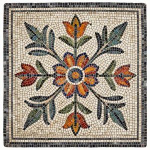 Handcrafted Floral Opus Tessellatum Mosaic Art