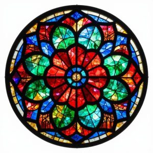 Floral Mandala Stained Glass Mosaic