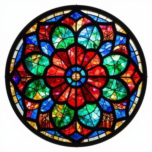 Floral Mandala Stained Glass Mosaic