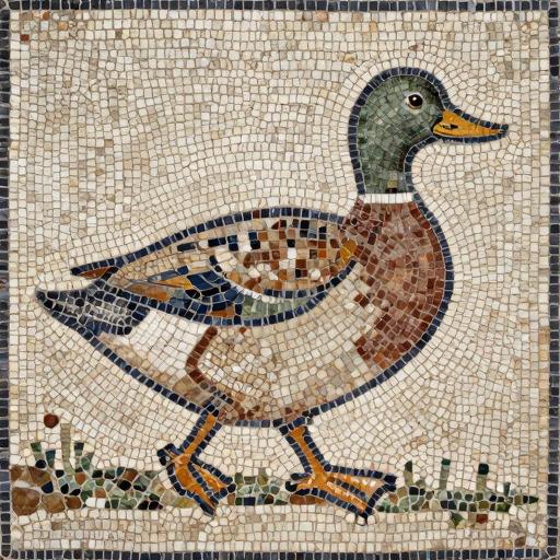 Walking Duck Opus Tessellatum Mosaic Art