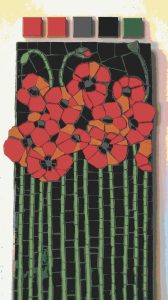Red Poppies Mosaic Art – Vibrant Nature Wall Decor