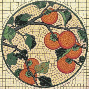 Persimmon Fruit Circular Mosaic Art