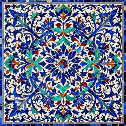 Turquoise Moroccan Pattern Florentine Mosaic