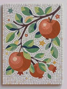 Pomegranate Branch Mosaic Art – 60×80 cm