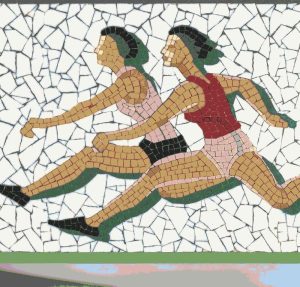Dynamic Runners Mosaic Art – Athletic Energy
