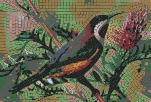 Mosaic Art: Elegant Bird in Nature