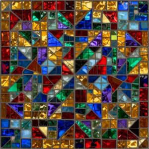 Modern Geometric Mirror Mosaic Art