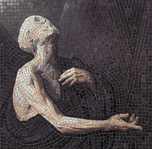 Ethereal Figure Mosaic Art – Dramatic Human Form