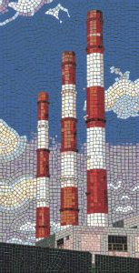 Industrial Chimneys Mosaic Art