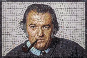 Mosaic Portrait of a Man with a Pipe