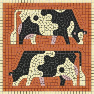 Rustic Cows Mosaic Art – 25×25 cm