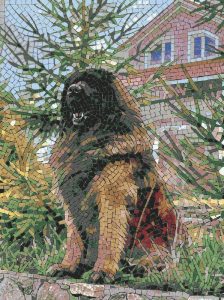 Loyal Dog in the Garden Mosaic Art