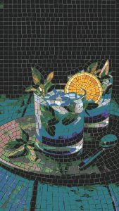 Refreshing Citrus Drinks Mosaic Art