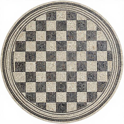 Custom Circular Chessboard Mosaic Tabletop