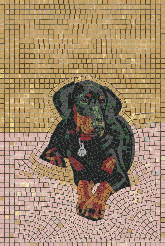 Rottweiler Mosaic Art - Elegant Dog Portrait
