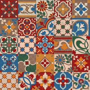 Colorful Classical Mosaic Pattern Tiles