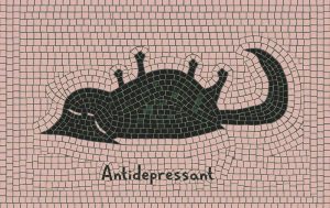 Antidepressant – Sleeping Black Cat Mosaic Art