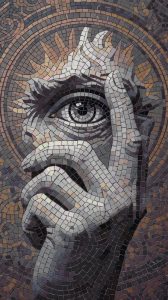 Mysterious Eye Mosaic Art – Introspective Portrait