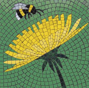 Sunny Bee and Flower Mosaic Art