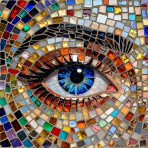 Blue Eye Mosaic Art – Opus Incertum Style