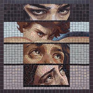 Intense Gaze Fragmented Mosaic Art