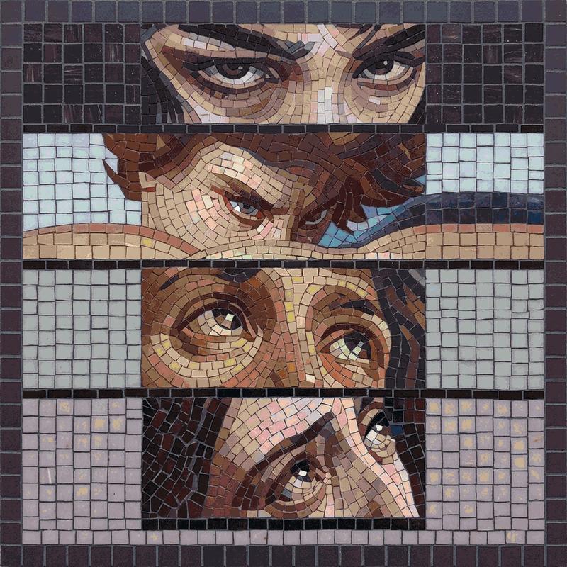 Intense Gaze Fragmented Mosaic Art