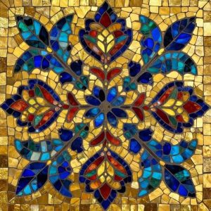 Art Nouveau Floral Byzantine Mosaic Art