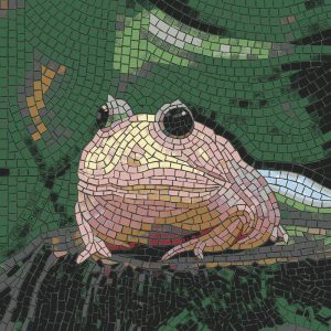 Cute Mosaic Frog Wall Art – 60×60 cm
